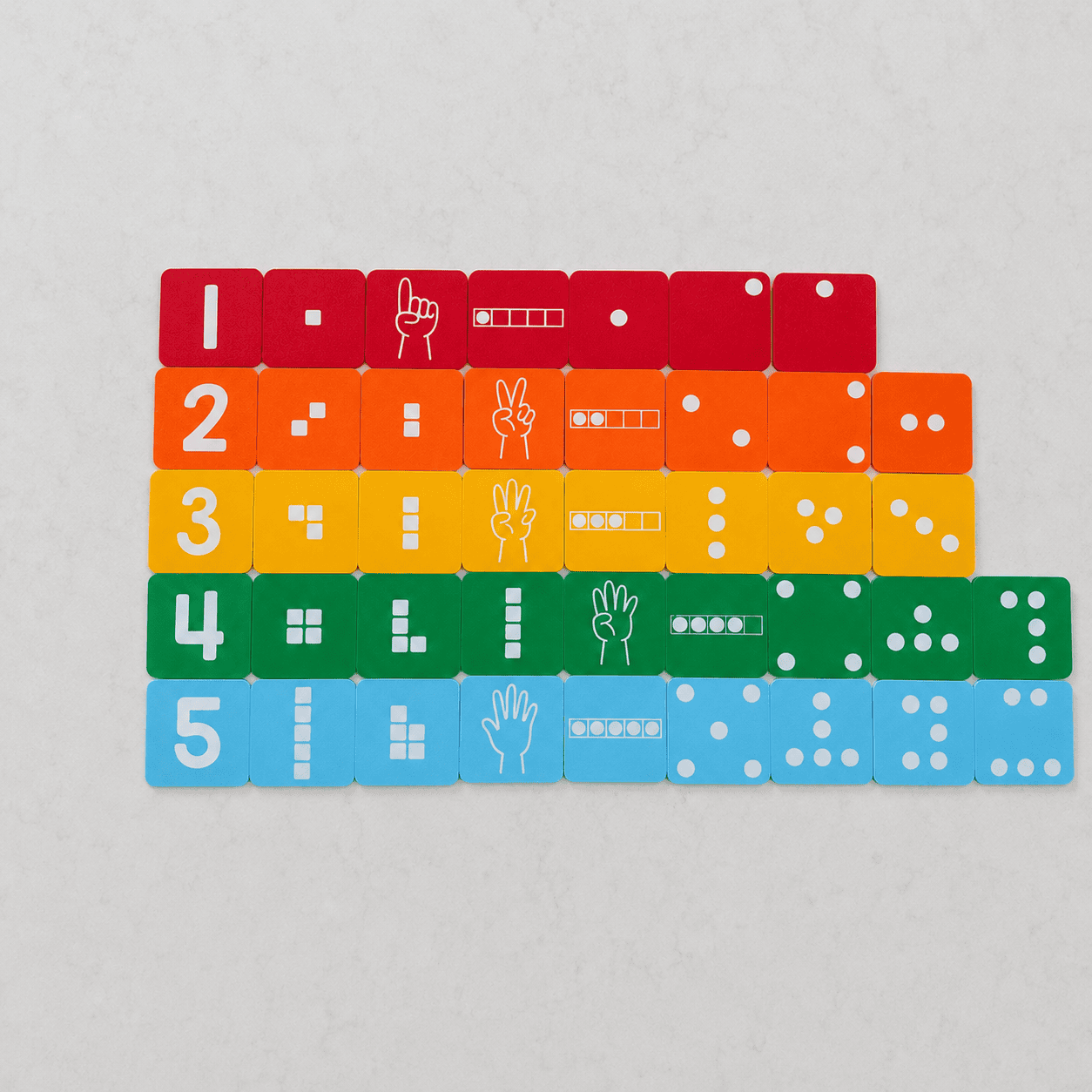 Rainbow Subitising Tiles 1-5